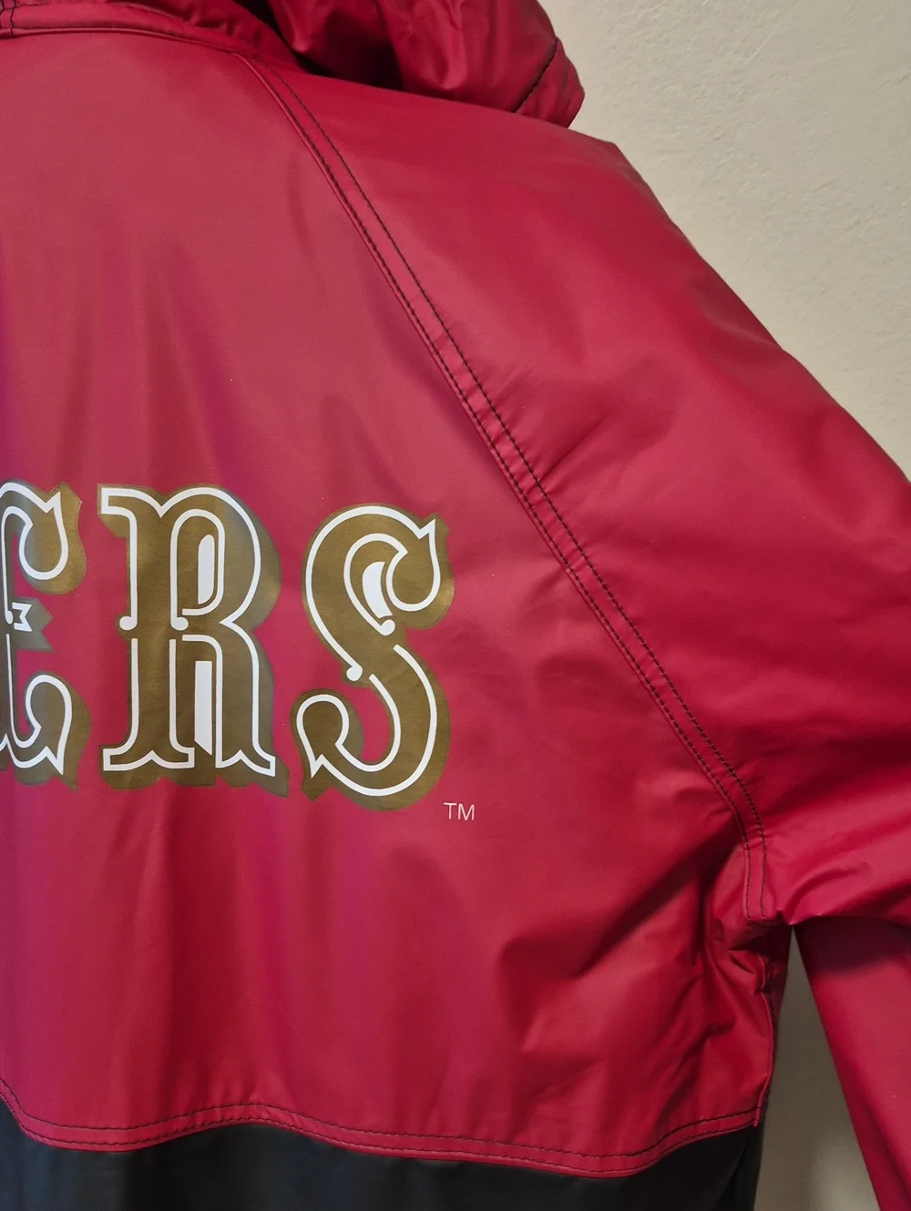 NFL Game Day 49ers Long Insulated Raincoat Sz L Exc Condition